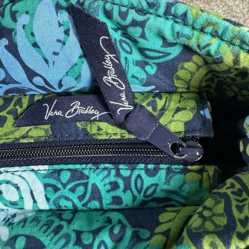 Vera Bradley Caribbean Sea Tote Side Pockets Inside Zip Pocket